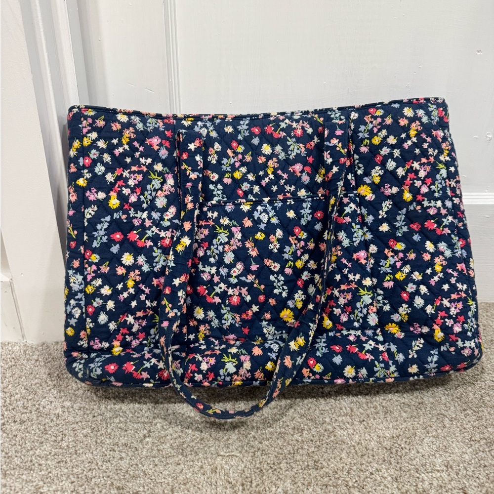 Floral Tote Bag with Computer Case